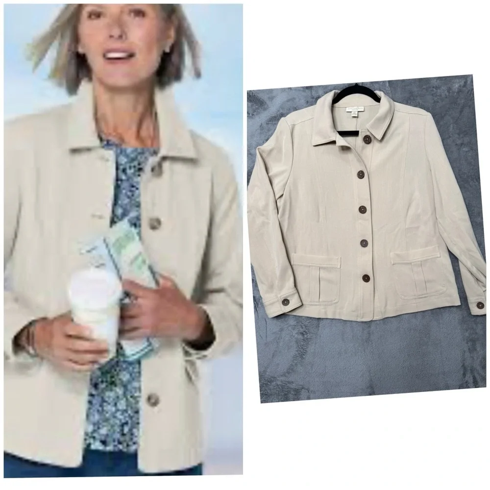 Appleseed's Dennisport Everywhere Cream/Beige Lightweight Jacket Women's Sz 12P